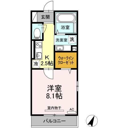拡大写真:熊本市東区保田窪4丁目 2階201の間取り