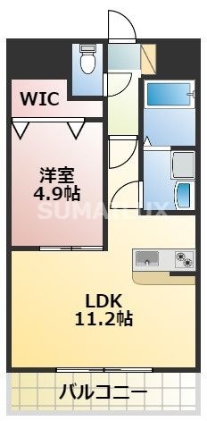 拡大写真:グランパーク渡鹿 2階202の間取り
