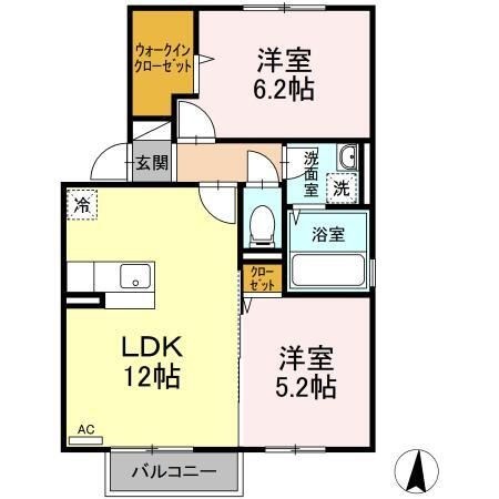 拡大写真：菊池郡菊陽町大字津久礼 2階201の間取り