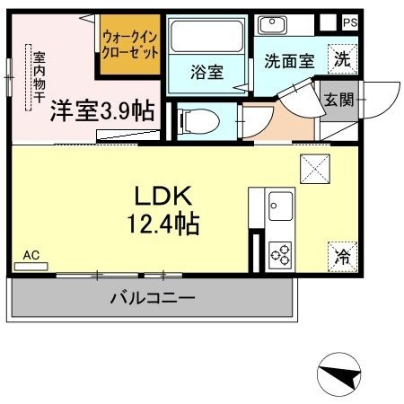 拡大写真:熊本市東区保田窪4丁目 1階101の間取り