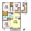 熊本市東区上南部2丁目の間取図