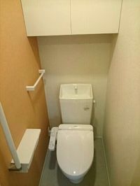 落ち着いた色調のトイレです