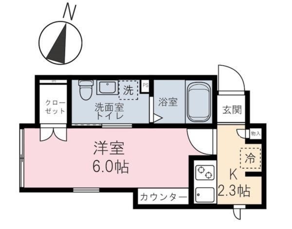 拡大写真:リベルテ ユミト 1階102の間取り