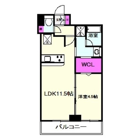 拡大写真:La CASA京橋 10階1002の間取り