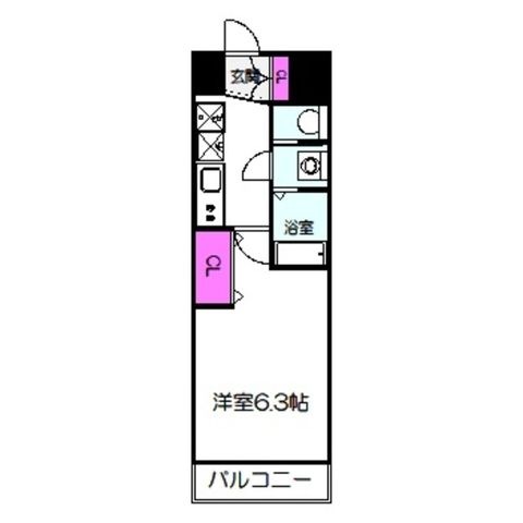拡大写真:Luxe緑橋 6階603の間取り