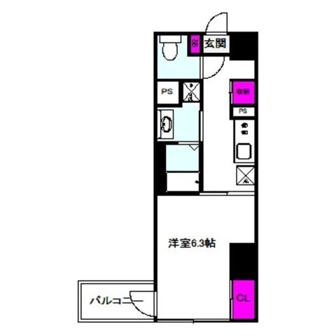 拡大写真:JPレジデンス京橋EAST 6階603の間取り