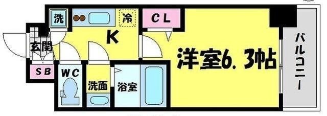 拡大写真:エスリード京橋グランツ 5階504の間取り