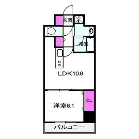 拡大写真:シリウス中央 6階605の間取り