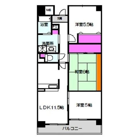 拡大写真:メゾンフロマージュ関目 4階401の間取り