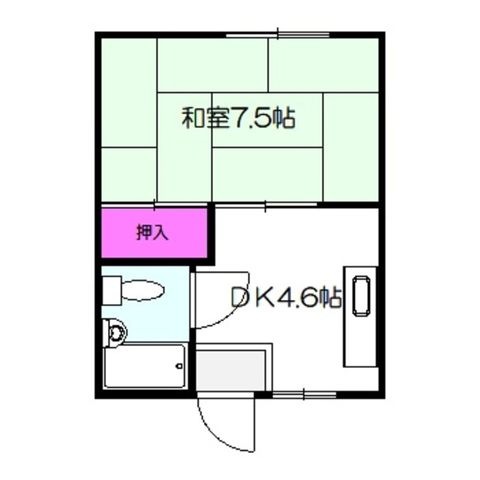拡大写真：カラキマンション 4階403の間取り