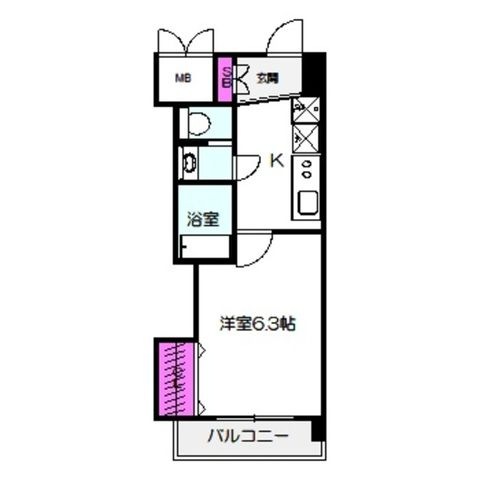 拡大写真:Luxe緑橋 8階801の間取り