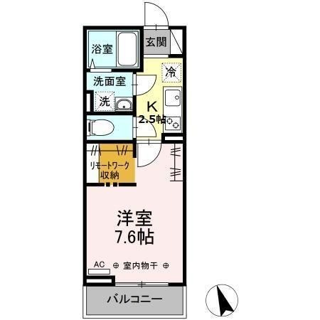 拡大写真:ウェルデンス戸塚 B 2階212の間取り