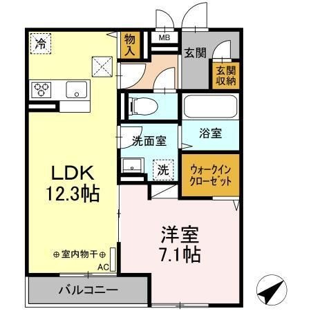 拡大写真:Crest西鎌倉 1階102の間取り