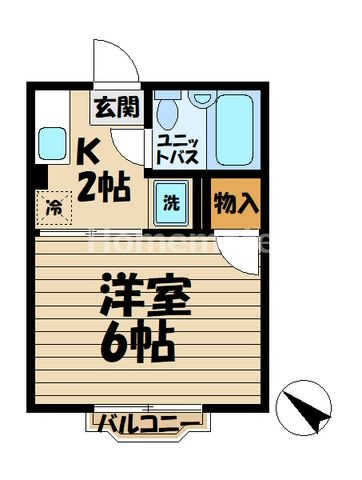 拡大写真:桜荘 2階205の間取り
