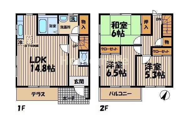拡大写真:アイリス参番館 1階1の間取り