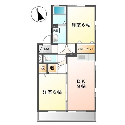 拡大写真:サクセス岩崎台B棟 1階102の間取り