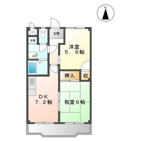 拡大写真:鈴の木ハイツC 3階301の間取り