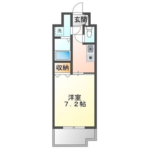 拡大写真:びい6植田 2階201の間取り