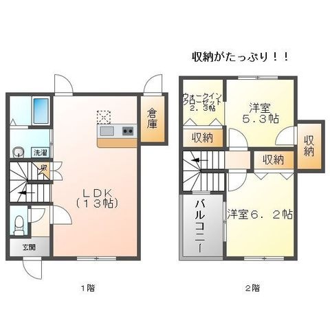 拡大写真：サニーコート赤池 2階101の間取り