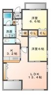 リジェールA棟の間取図