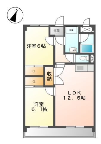 拡大写真:レージュ徳重 1階102の間取り