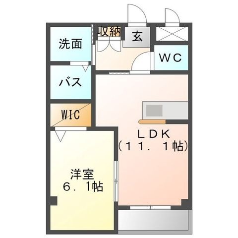 拡大写真:ランコントル 1階102の間取り