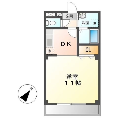 拡大写真:エステート竹の山 2階202の間取り