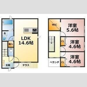 拡大写真:Jouer Villa (ジュールヴィラ)赤池I・II(V) 2階2の間取り