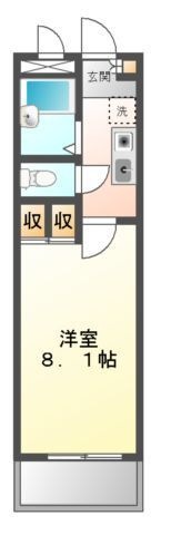 拡大写真:T’s square(ティーズスクエア) 2階205の間取り