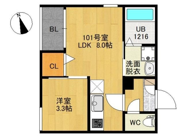 拡大写真:REGALEST NORTH宮城野原 3階301の間取り