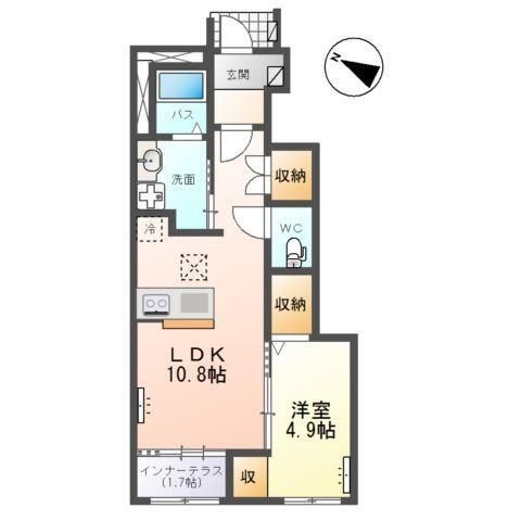 拡大写真:新田東1丁目新築アパート 1階102の間取り