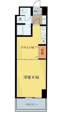拡大写真:ベルシティ榴ヶ岡 4階408の間取り