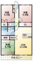 熊本市中央区出水3丁目の間取図