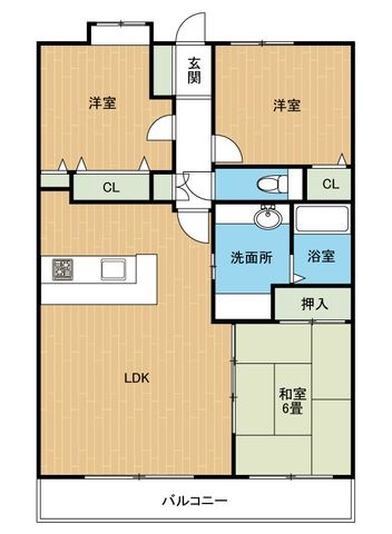 拡大写真:コアマンション九品寺 5階505の間取り