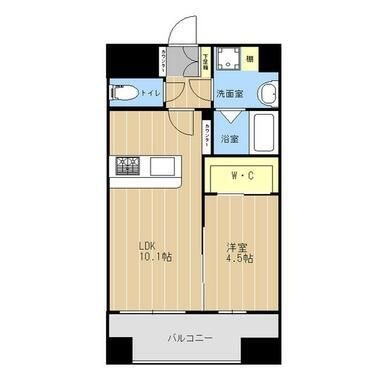 拡大写真:熊本市中央区九品寺1丁目 8階802の間取り