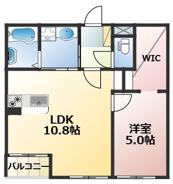 拡大写真:熊本市北区龍田8丁目 1階101の間取り