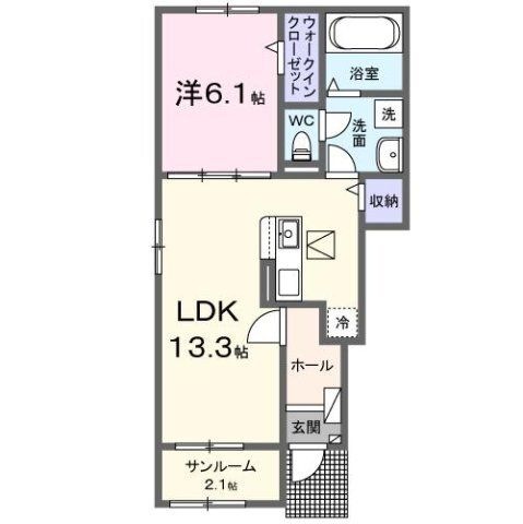拡大写真:Kura・保田窪本町 1階101の間取り