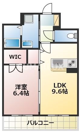 拡大写真:熊本市東区御領8丁目 6階702の間取り