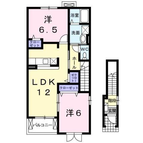 拡大写真:TD下南部Ⅱ 2階203の間取り