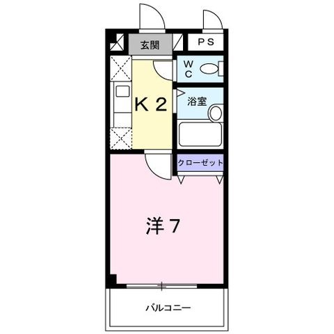 拡大写真:サニーフラッツHR 2階202の間取り