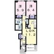 クレメント ヴィラBの間取図