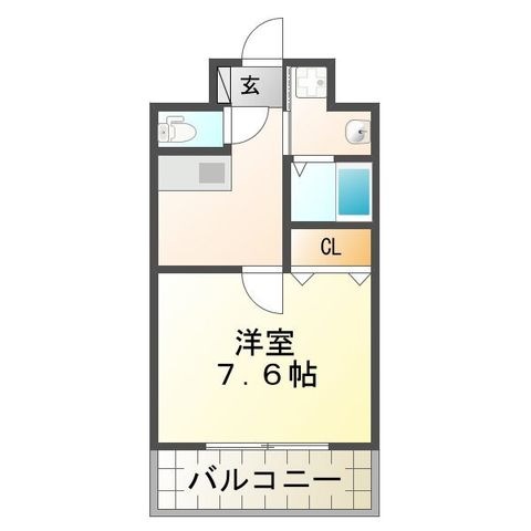 拡大写真:熊本市中央区九品寺3丁目 5階702の間取り