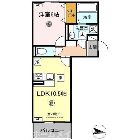 拡大写真:上益城郡益城町大字広崎 2階203の間取り