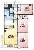 熊本市南区出仲間1丁目の間取図