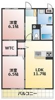 熊本市東区東京塚町の間取図