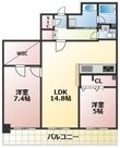 熊本市中央区練兵町の間取図