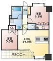 熊本市中央区練兵町の間取図