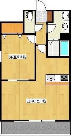 拡大写真：熊本市西区花園１丁目 6階601の間取り