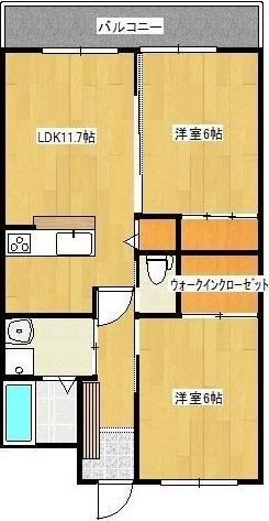 拡大写真:パークサイド嘉島 3階303の間取り
