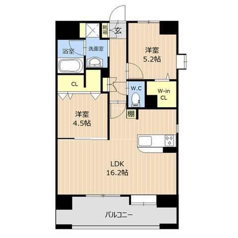 拡大写真:熊本市中央区新町3丁目 7階702の間取り